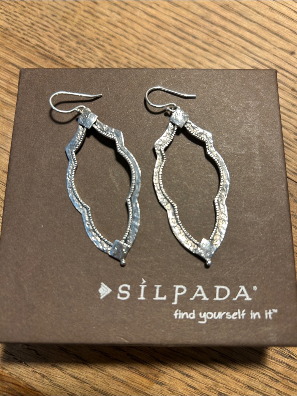 Silpada .925 Sterling Silver Textured Openwork Moroccan Drop Earrings